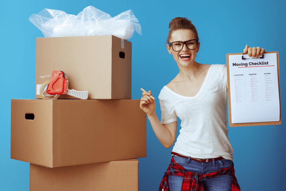 Post Move Checklist Women with a Moving Checklist
