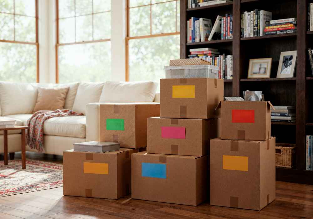 Colour Coded Moving Boxes